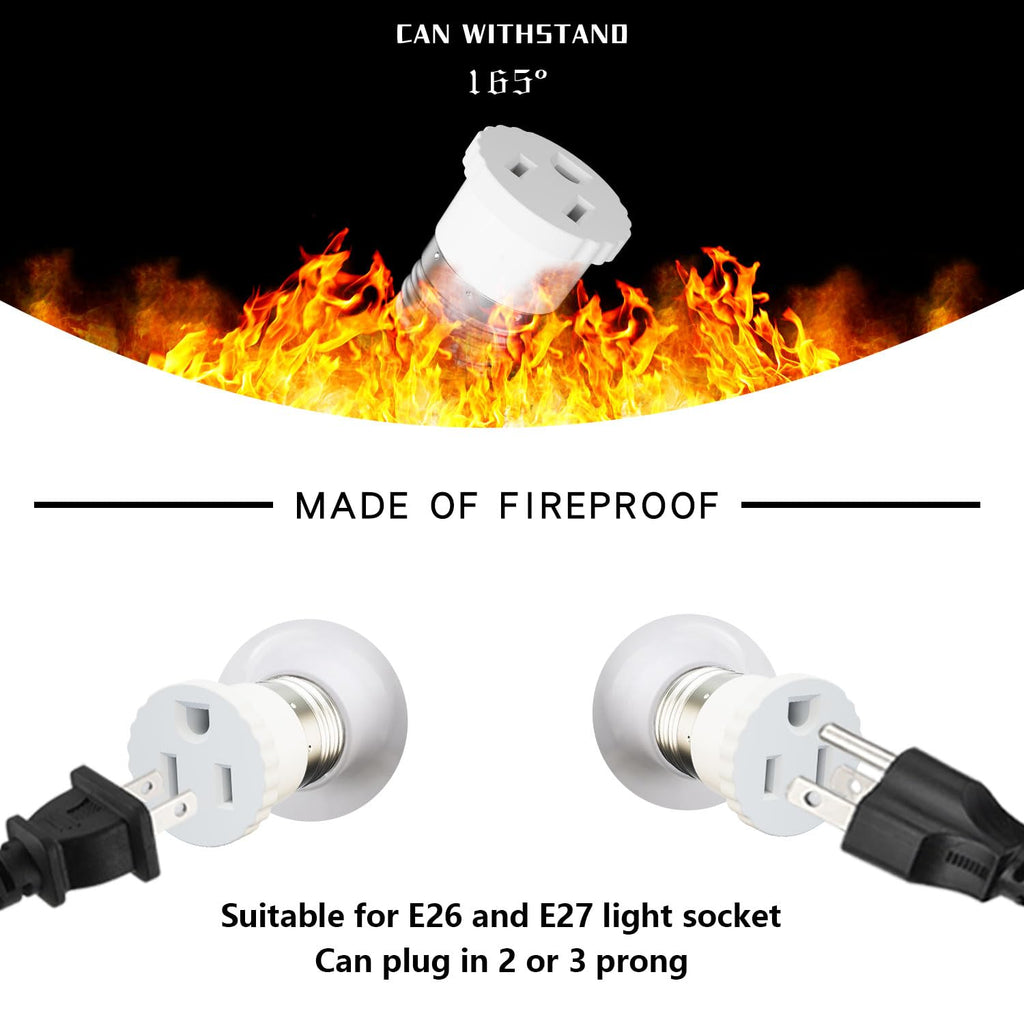 16 Pack, Light Socket Plug Adapter, Convert Light Bulb Socket to Outlet Adapter (White).