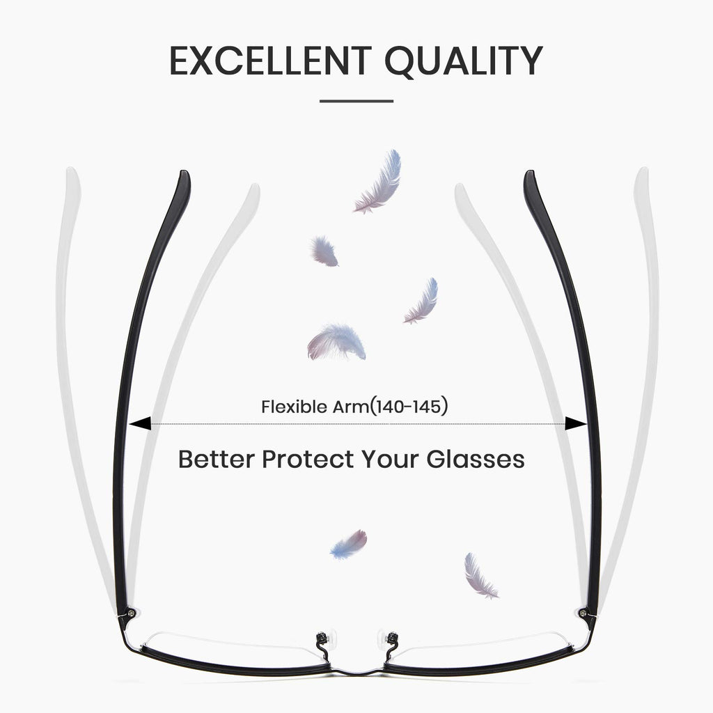 Cyxus Blue Light Blocking Glasses for Men Woman Semi Rim Computer Gaming Office Study Eyeglasses with UV Protection 8001