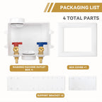 SECKWHALE Universal Washing Machine Outlet Box, 1/2-Inch Pex Crimp x 3/4-Inch MHT Connection with Center Drain, Laundry Washer Valve Outlet Box