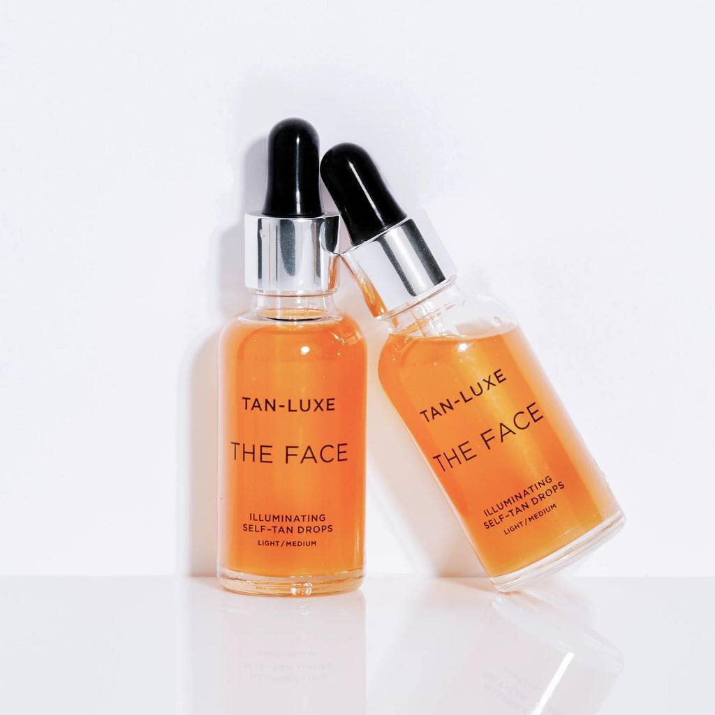 Tan-Luxe The Face, Illuminating Self Tan Drops, Custom Face Tanner for a Natural Looking Glow, Skincare Benefits, Mix with Moisturizer or Serum, Cruelty-Free, 1.01 fl. oz
