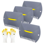 Jardineer Leaf Scoops Hand Rake, Lightweight Leaf Grabber,Grey Leaf Collector, Leaf Picker Upper for Leaves, Grass, Lawn Clippings, Twigs or Debris (2 Pack)