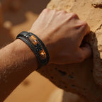 Enjoy Risingsun Tiger Eye Black Leather Bracelet Men Natural Tiger Eye Gemstone Crystal Stone Jewelry Handmade Courage And Stress Relief Protection Bracelet