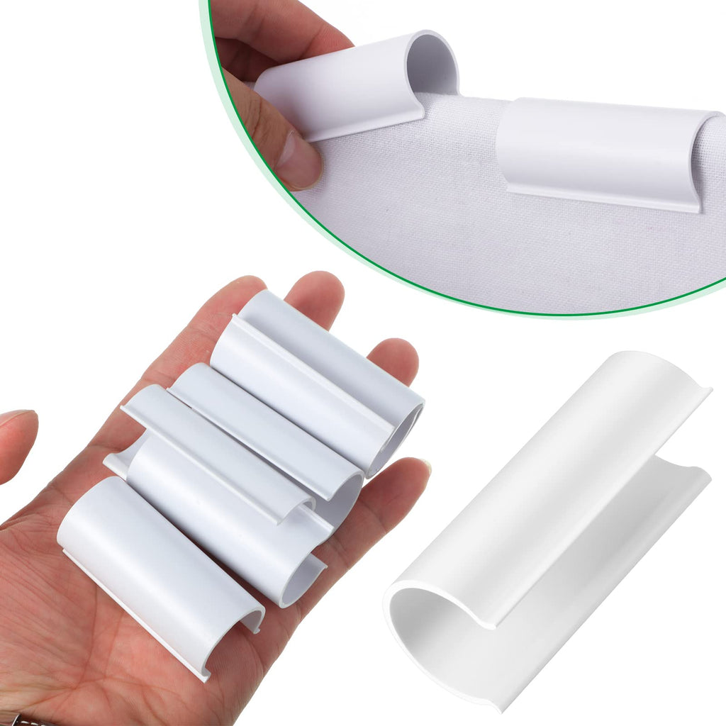 Jetec 64 Pieces PVC Pipe Clips Pool Cover Clamps for Above Ground Pools for Greenhouses, Row Covers, Shelters, Bird Protection, 2.4 Inches Long(3/4 Inch,White)