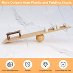 Wooden Squatting Potty Stool for Adults, 6.7 Inch Toilet Poop Stool Adult, Bamboo Wood Toilet Stools Squat for Pooping, Portable Toilet Steps for Bathroom, Brown