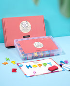 Gamenote Classroom Magnetic Alphabet Letters Kit 238 Pcs with Double - Side Magnet Board - Foam Alphabet Letters for Preschool Kids Toddler Spelling and Learning Colorful ABC Education Fridge Magnets