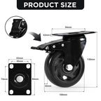 Caster Wheels, Heavy Duty 4 Inch Casters Set of 8, Locking Swivel Casters Wheels for Cart, Furniture and Workbench, Black