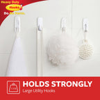 Sinfuo Wire Hooks for Wall Small 32 Hooks, Heavy Duty Wall Hooks with 36 Strips, Damage Free Adhesive Hooks for Key Holder, Coat, Door, Shower Hanging