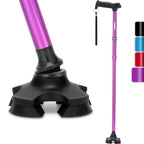 REHAND Walking Cane for Men & Women - Foldable, Adjustable, Lightweight, Self Standing Pivot Walking Cane, Soft Handle Grip, with Travel Bag, Walking Sticks for Seniors & Adults (Purple)
