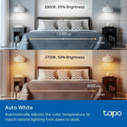 Tapo Multicolor Dimmable Smart Light Bulbs, L535E(4-Pack), A19 E26, 1100LM