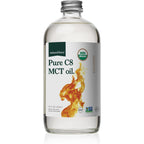 Natural Force Organic Pure C8 MCT Oil – Liquid MCT Oil in Glass Bottle Container – Concentrated Caprylic Acid – Keto, Paleo, Kosher, Vegan & Non-GMO – Lab Tested for Quality and Purity, 16 Ounce