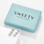 SWEETV Cubic Zirconia Wedding Earrings for Brides, Marquise Bridal Earrings
