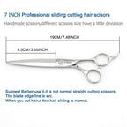 Barber Scissors 7" Professional Sliding Hair Scissors Willow Shape Sliding Hair Shears Professional Haircut Razor Edge 440c Barber Shears KINSARO for Hairdresser Barbershop or Home Use