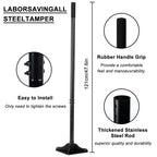 XYADX 48 Inch Handle Steel Tamper, 8" x 8" Heavy Duty Garden Tamper Tool, Labour-Saving for Levelling Land, Installing Paving Stones and Repairing Pavements