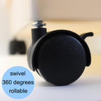 Pndbnq Swivel Caster Wheels 4 Pack 1.5 Inch Locking Casters with 6.25mm Diameter Straight-line Stem, Wheel Replacement for Plastic Furniture Drawer Carts, Boxes, Cabinets, Shelves with Reserved Holes