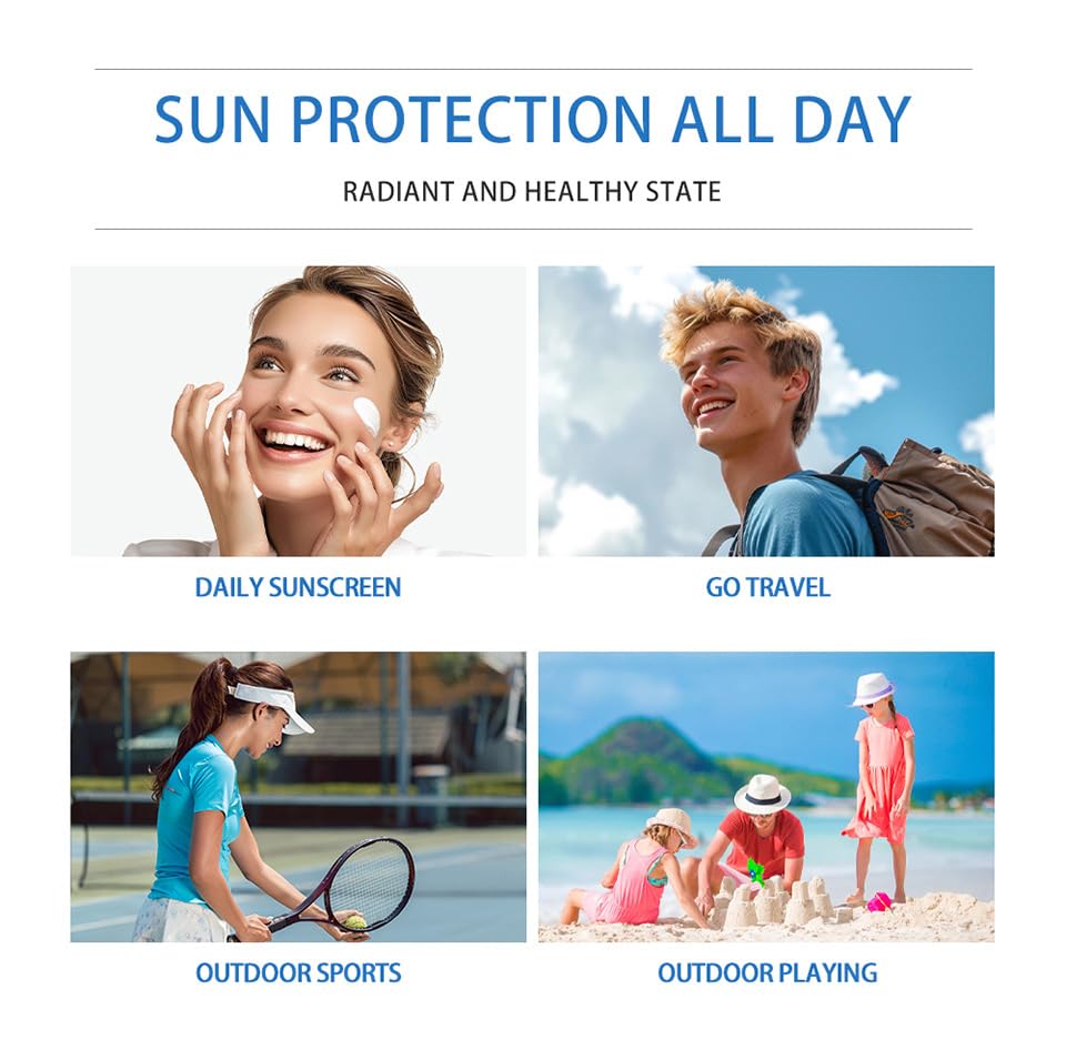 2 Pcs Centella Sunscreen, Lasting Lightweight Hydrating Centella Water-Fit Sun Serum SPF50 for All Skin Type and UV Defense.(Blue & Green)