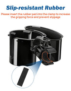 JOYTUTUS Wheelchair Cup Holder, 2-in-1 Walker Cup Holder with 6.4'' Large Storage Box, Drink Holder for Bottle with Handle, Fit for Wheelchair, Walker, Rollator, Stroller, Camper, Golf cart (Large)