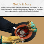 AFP Full-Brim Tinted Smoke Polyurethane Plastic Sun Shield Hard Hat Visor | Standard Brim Extender | Sun & Heat Protection Reusable Accessory | Compatible with AFP Brand Hard Hats ONLY