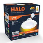 HALO RL 5/6 in LED Recessed Light Trim Selectable Color Temperature 2700K 3000K 3500K 4000K 5000K Dimmable Dim to Warm 600 Lumens Wet Location Indoor Outdoor Retrofit Downlight RL56069FSD2W1EWH