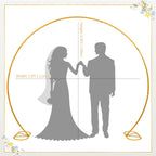 8ft Balloon Arch Stand,Round Backdrop Stand,Golden Circle Wedding Arch Frame for Wedding,Valentine's Day,Birthday,Party,Friends Gathering,Christmas,Garden Decoration