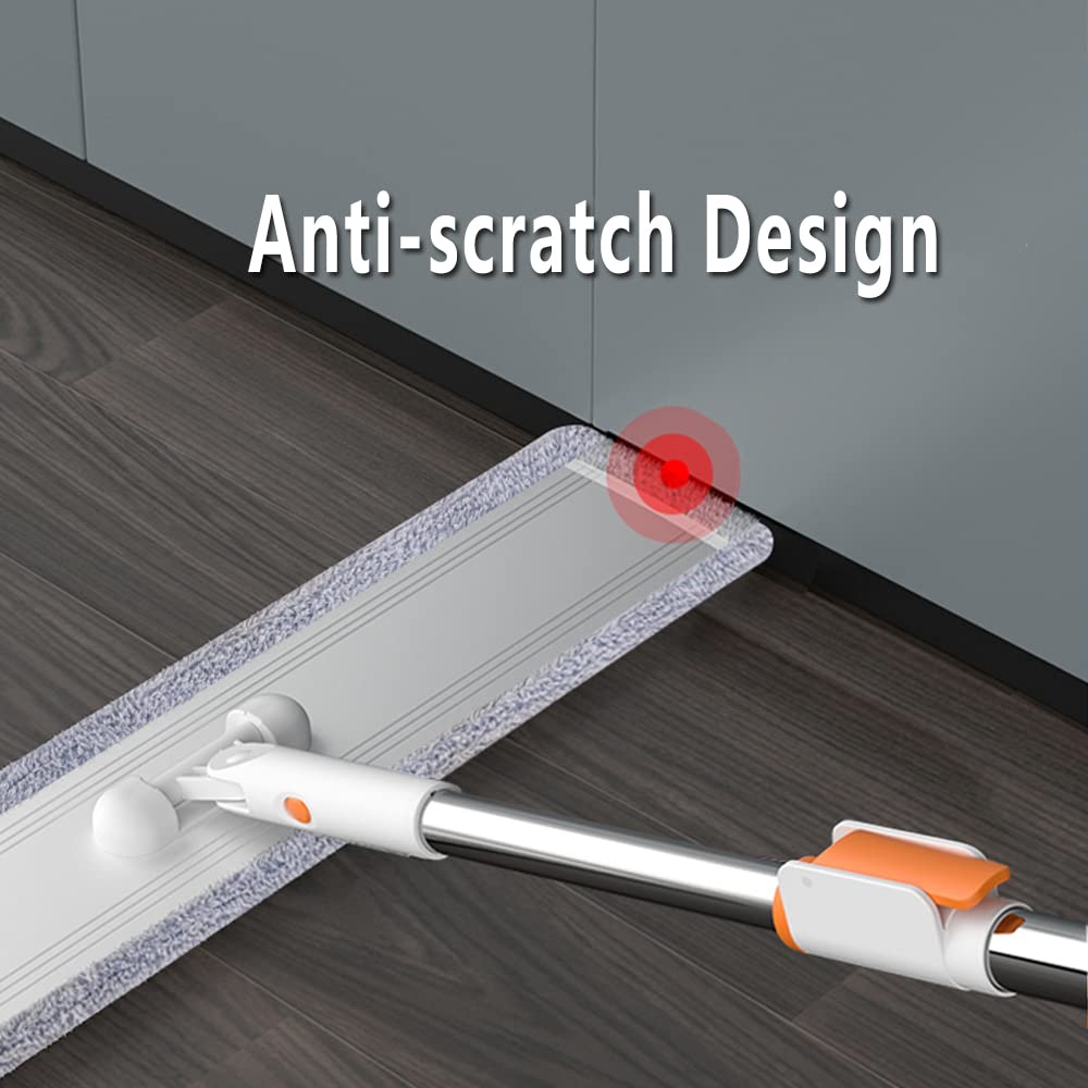 Microfiber Flat Mop 32 in with 4 Washable Pads for Hardwood Floors