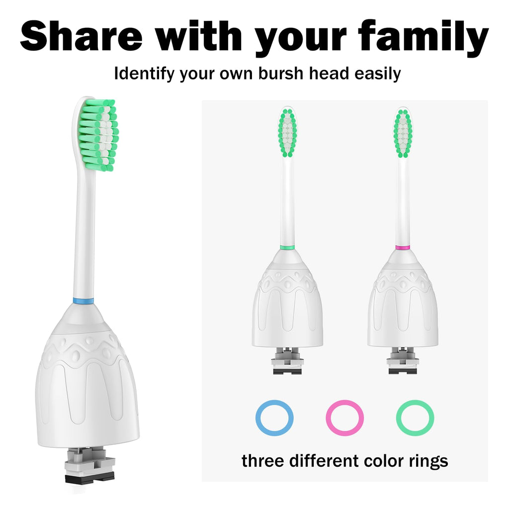 Toothbrush Heads for Philips Sonicare Replacement Brush Heads Medium Soft Dupont Bristles Electric Toothbrush Replacement Heads Fit E-Series Essence Xtreme Elite Advance and CleanCare, 6 Pack