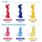 TICONN T Tap Wire Connectors, T Wire Quick Splice Connector, T Connectors for Wiring with Storage Case (120 Pcs)