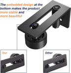 SMARTSTANDARD Sliding Barn Door Floor Guide for Bottom Adjustable Roller - 8 Setup Options for DIYers - Flush Design Bottom Flat Barn Door Floor Guide Stay Roller (Black) 2PCS
