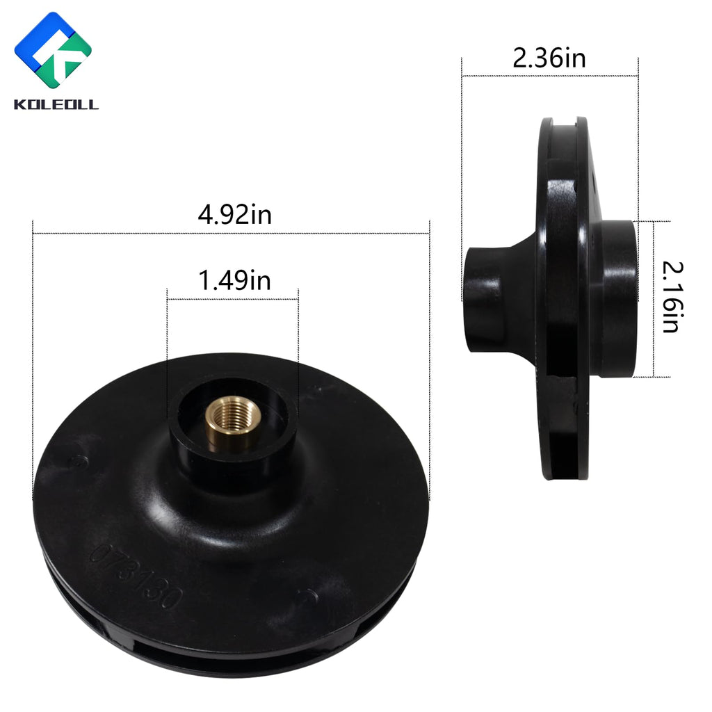 KOLEOLL 073130 Pump Impeller 2 HP Compatible with Pentair WhisperFlo WF-8 WFE-8 WFK-8 WFDS-8 WF-30 WFE-30 WFDS-30 1000 Series Pump