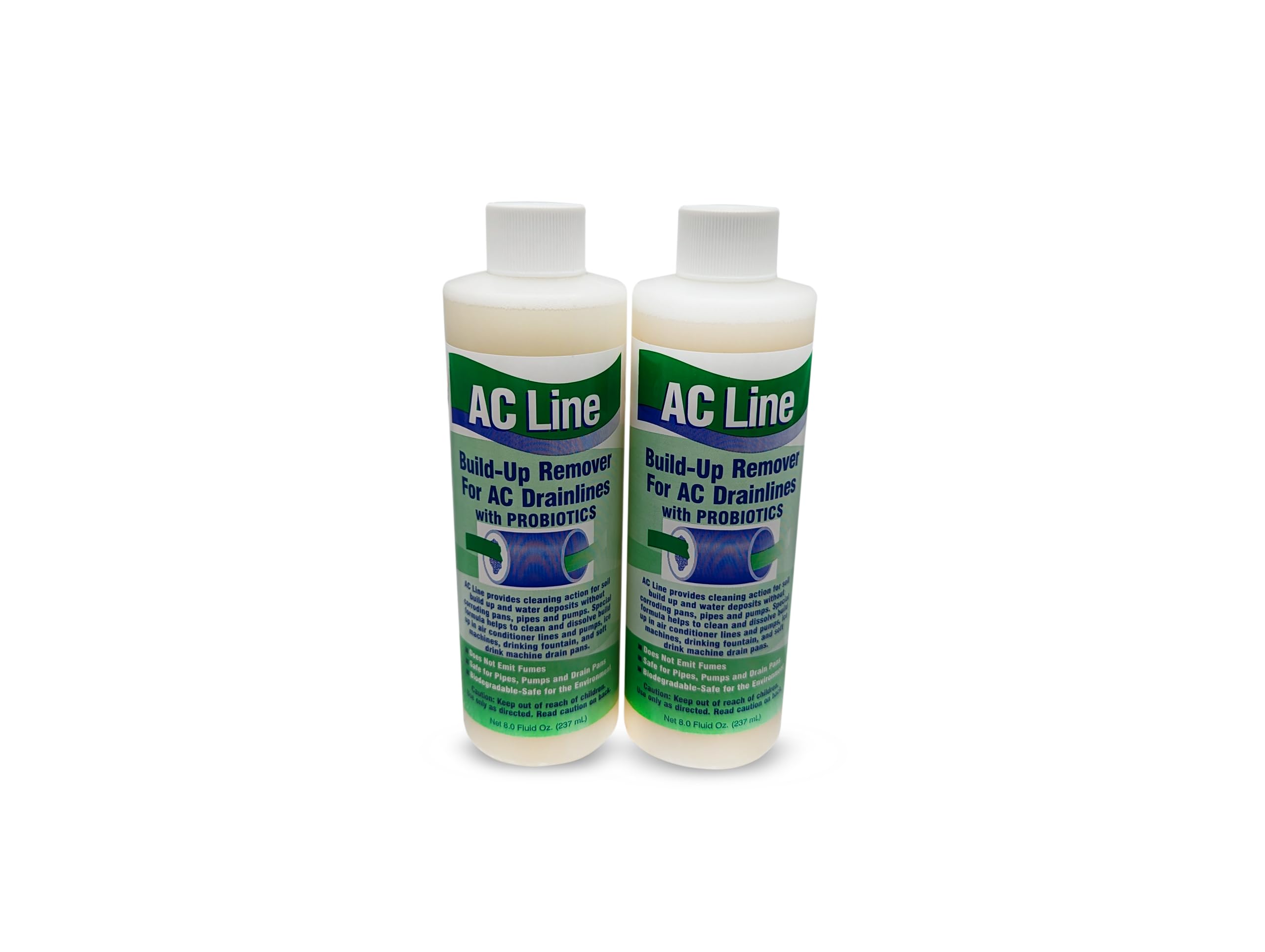 AC Drain Line Cleaner - 2 Pack / 6 Month Supply - Cleans HVAC drain lines, AC line cleaner, condensate lines, fountain drink drain lines and more