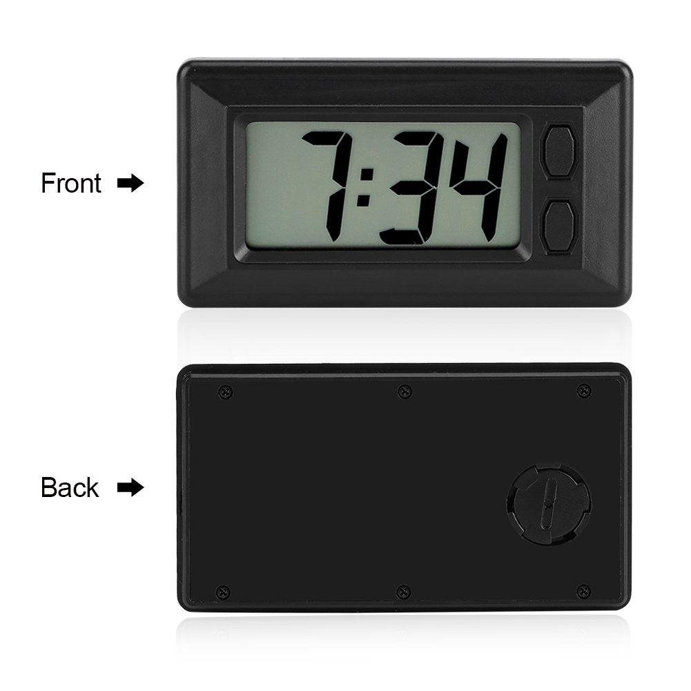 TMISHION LCD Digital Table Car Dashboard Desk Electronic Clock with Date Time Calendar Display for Home Office Car - 3.0 * 1.7 * 0.7 Inch