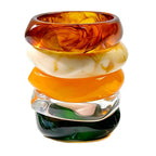 5 PCS Acrylic Resin Bracelet Set For Women Chunky Acrylic Resin Bangles