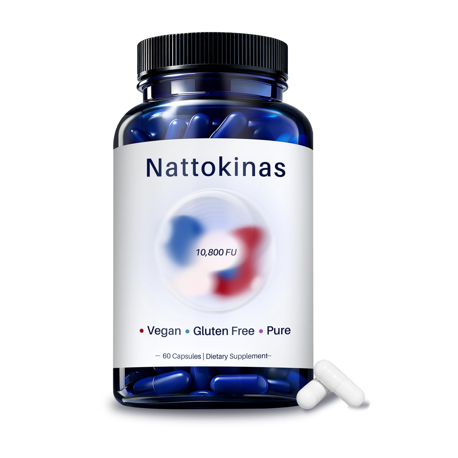 CALMTIVA Ultimate Nattokinase 10800 FU Capsules, Nattokinase Supplement for Heart Health & Daily Wellness Support, Vegan, Gluten Free, 60 Capsules