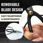 SenkichiKin Bonsai Scissors 7in (180mm) – Made in Japan Pruning Shears, Sharp Carbon Steel for Precision Trimming, Lightweight Tool for Bonsai, Flowers & Indoor Plants, forest Originals
