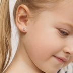 In Season Jewelry Sterling Silver 4mm Bezel Cubic Zirconia Toddler Girls Safety Screw Back Earrings - Lightweight and Hypoallergenic Safe for Babies Girls (Clear CZ)