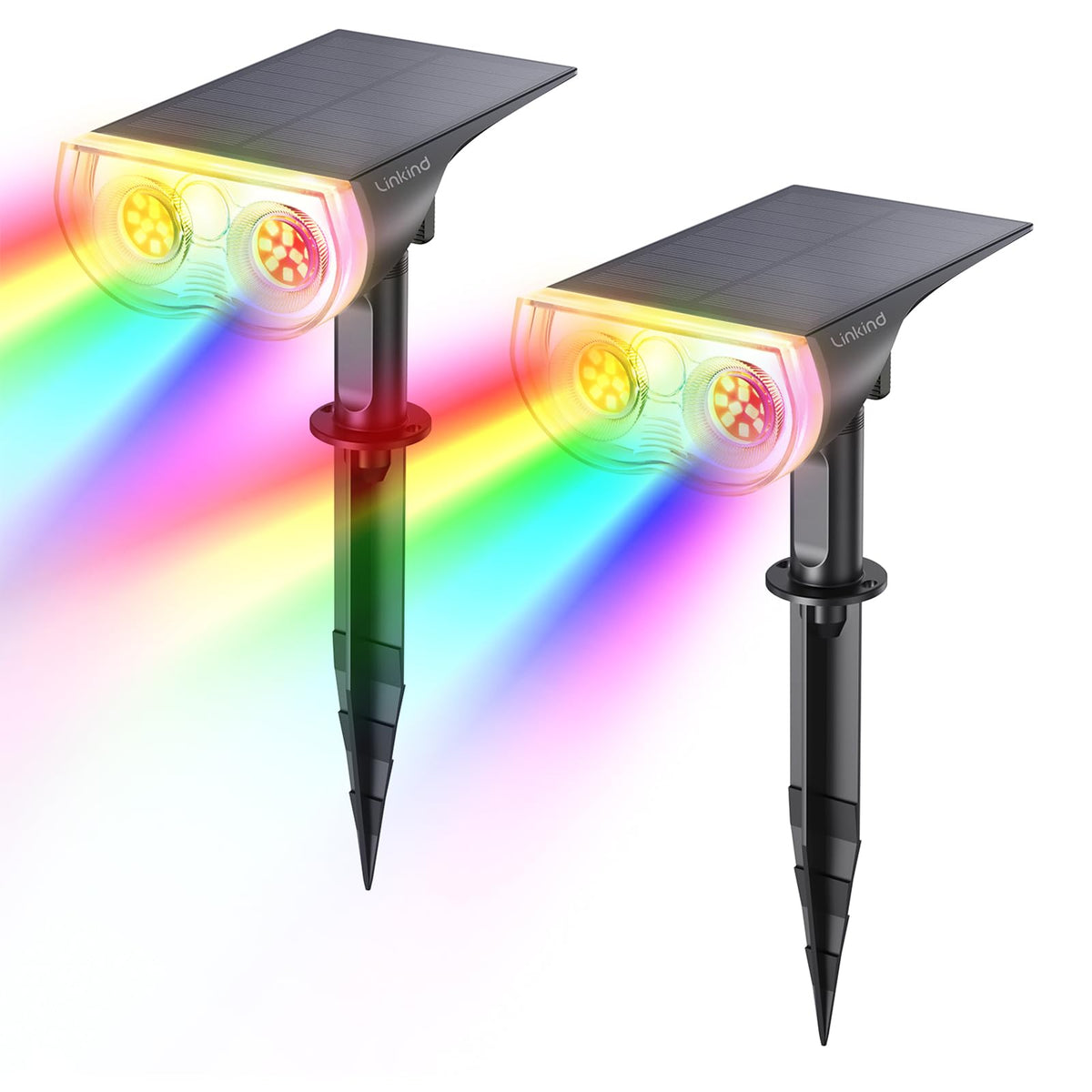 Linkind Halloween Solar Lights Outdoor Spotlight Waterproof RGB 2 Pack
