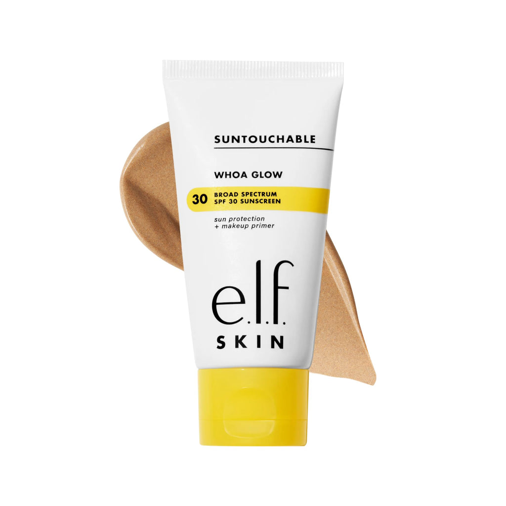 e.l.f. SKIN Suntouchable Whoa Glow SPF 30, Sunscreen & Makeup Primer For A Glowy Finish, Made With Hyaluronic Acid, Vegan & Cruelty-Free, Packaging May Vary, Sunburst