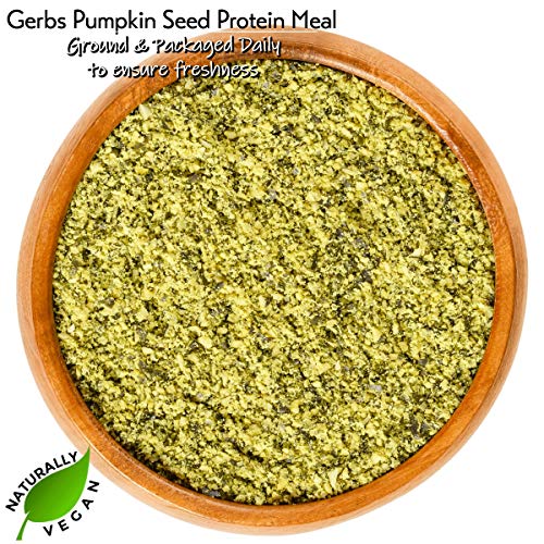 Gerbs Ground Pumpkin Seed Meal, 2 LBS - Top 14 Food Allergy Free & NON GMO - Vegan & Keto Safe – Cold Milled Full Oil Seed Protein Powder