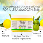 The Keys Salt Scrub -Sea Salt Scrub - Exfoliating Body Scrub with Wooden Spoon - Moisturizing Exfoliator for Hands, Foot, Bath, (12 Ounce (Pack of 1), Key Lime)