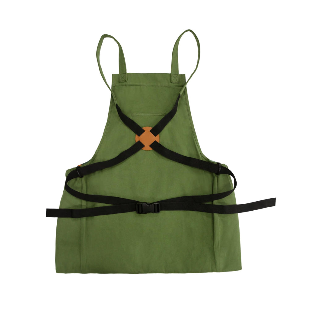 GeerDuo Gardening Apron with Quick Release Pockets for Women, Water Resistant Picking Pouch(Green)