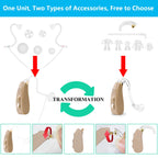 Banglijian Hearing Aid Rechargeable Hearing Amplifier, Digital Noise Cancelling to Aid and Assist Hearing, for Adults and Seniors, Latest Upgrade （One Unit, Preassembled with Left Slim Tube)