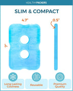 Healthy Packers Ice Packs for Lunch Boxes & Coolers, Slim Reusable 4-Pack