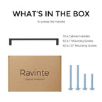 Ravinte 30 Pack 7-1/2 inch Hole Centers Matte Black Cabinet Pulls Kitchen Cabinet Handles Solid Drawer Pulls Kitchen Cabinet Hardware Kitchen Zinc Alloy Drawer Handle Square Bar Cabinet Drawer Handles