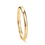 TRUMIUM 2mm 24K Gold Plated Tungsten Rings for Women Wedding Band Size 8