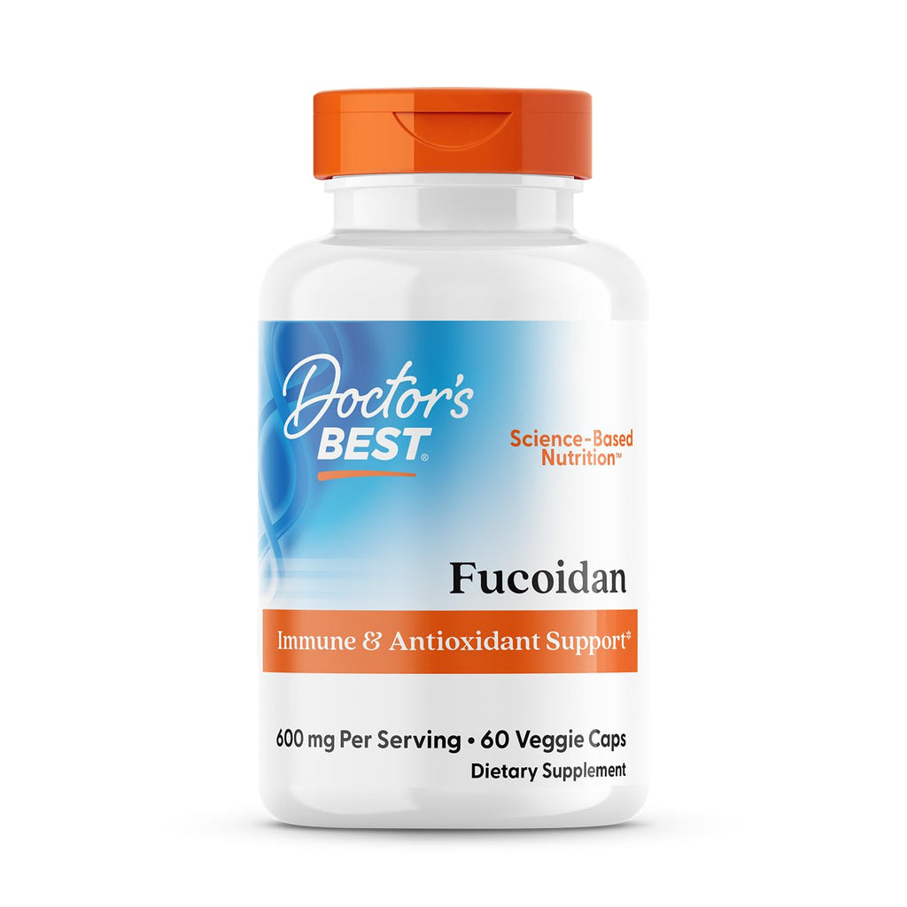 Doctor's Best Fucoidan Supplement for Men & Women - Fucoidan Extract Capsules from Seaweed, Immune Health & Antioxidant Support, 600 mg Per Serving, Gluten Free, Non-GMO, Vegan - 60 Veg Caps
