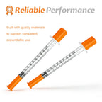 SYRIXA U-100 1 ml/cc Syringes 29G 1ml 1/2"(12.7mm), Individually Packed, Pack of 100