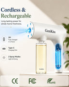 GeniKiss Nano Blue Light Deodorizer Spray Refill Pet & Home Odor Eliminator
