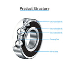 FOCMKEAS R10-2RS 10 PCS Deep Groove Ball Bearing ID 5/8"×OD 1-3/8 "×Width 11/32" Double Black Rubber Shielded Ball Bearing Chrome Steel P0 Z2 Bearing for Industrial Machine,Power Tools