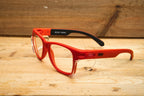 MAGID Y50 Safety Glasses for Construction | Red Frame — 1 Pair, Clear Lens | Side Shields, ANSI Z87.1+, Anti-Fog, Scratch-Resistant, 99.9% UV Protection, Polycarbonate Lens