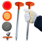 WANSRUYI Rebar Survey Marker Stakes, 12 Inch Long - 1.35 LB Heavy Duty, Hi-Vis Orange (2 Pack) Building line Marker Posts are Suitable for Paving Stones, Gardens, Lawn Edges, and Weed barriers