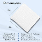 Dealmed 4x4 Sterile Gauze Pads - Disposable - 100 Count Case of 12
